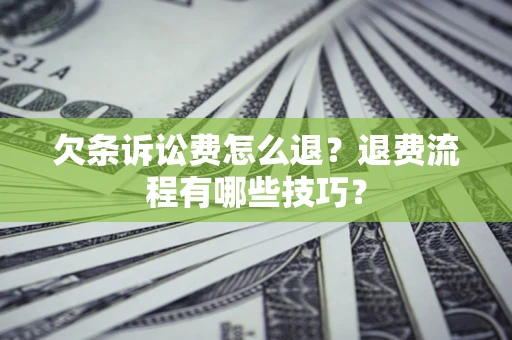北京欠条诉讼费怎么退？退费流程有哪些技巧？
